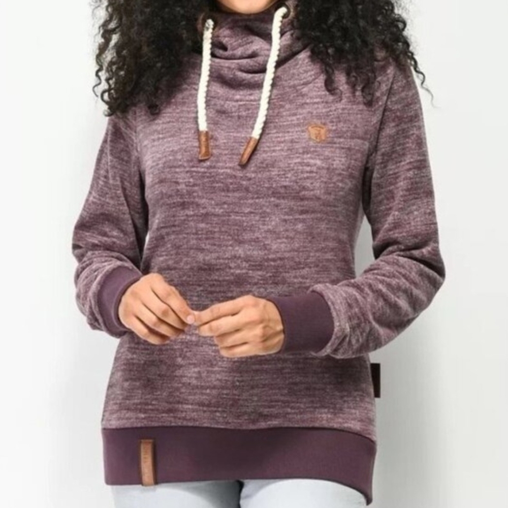 Naketano Maroon Cowl Neck Hoodie